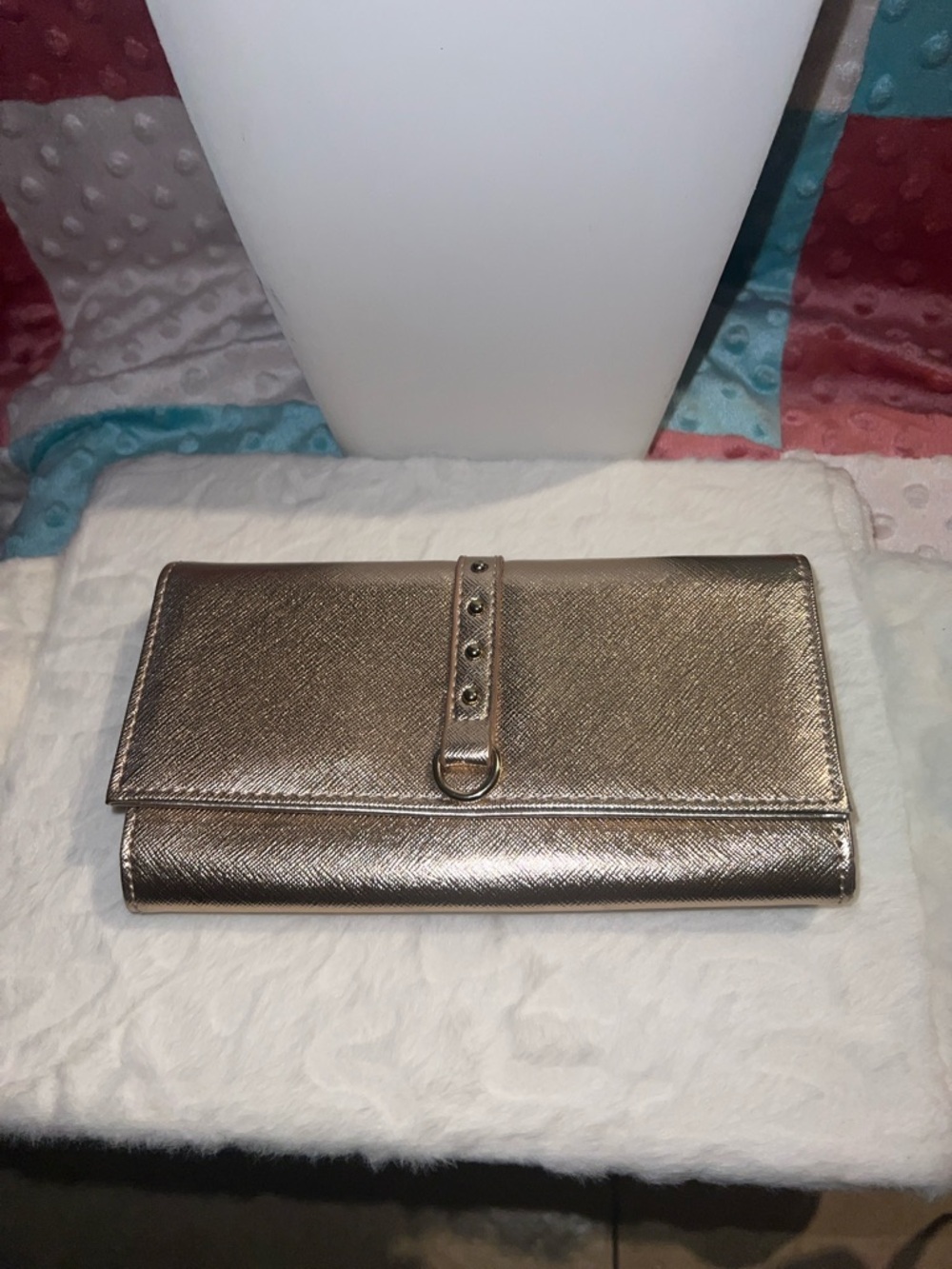 Metallic Rose Gold Women’s Clutch Wallet